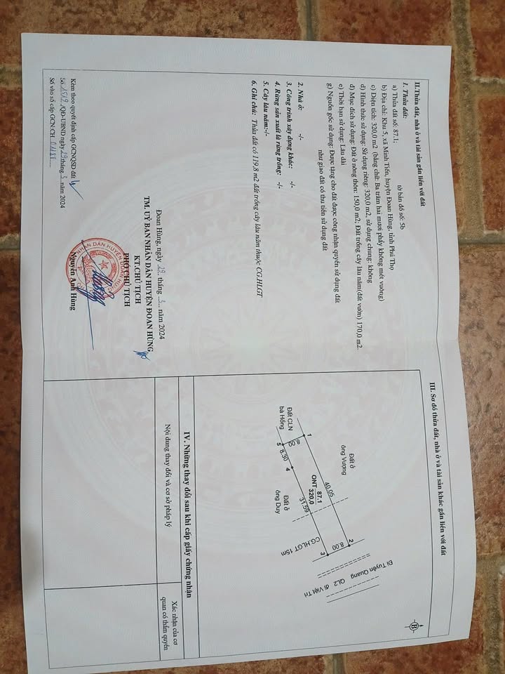 Bán Đất Mặt Tiền QL2 Đoan Hùng 320m² - Vị trí đắc địa kinh doanh!