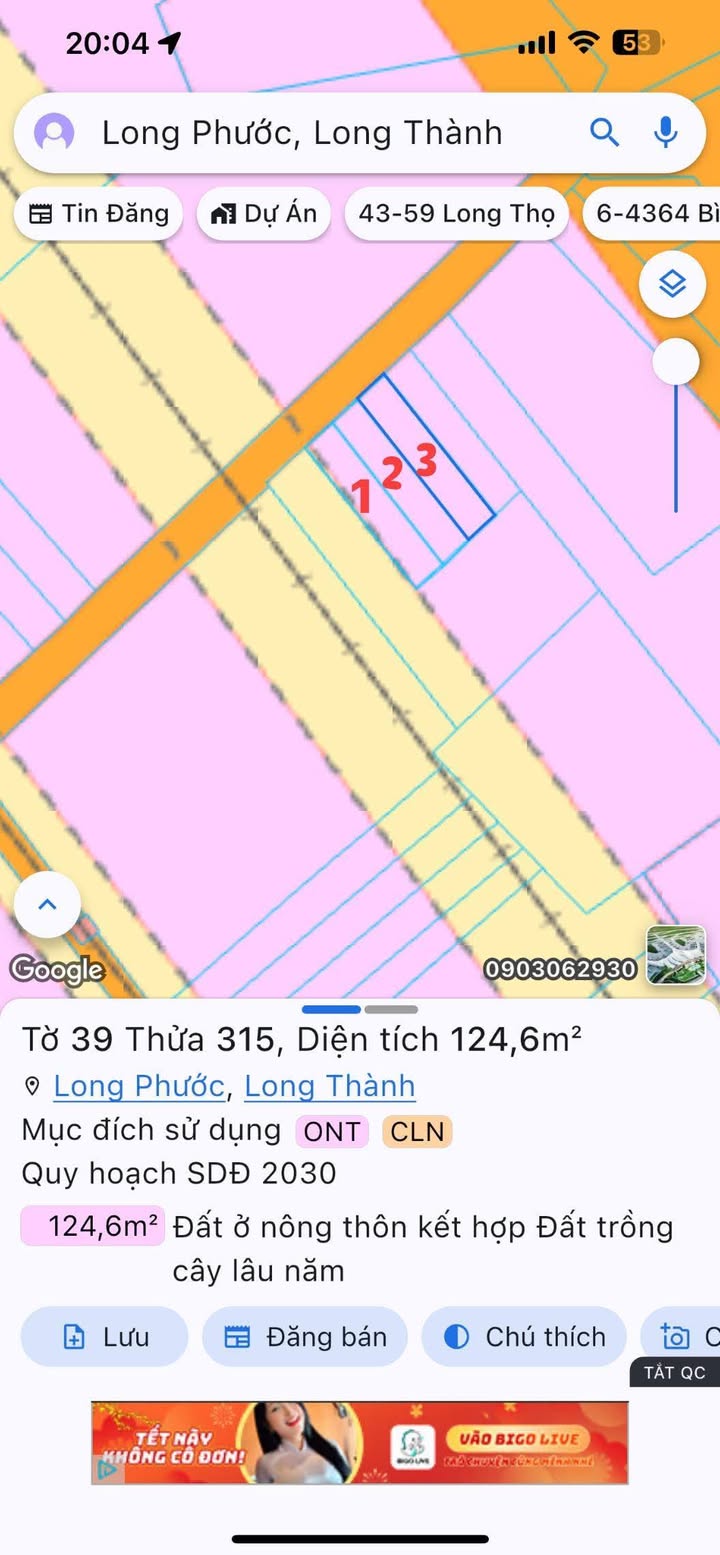 Đất nền Long Phước, Long Thành 125m² giá 2 tỷ - Sổ đỏ chính chủ