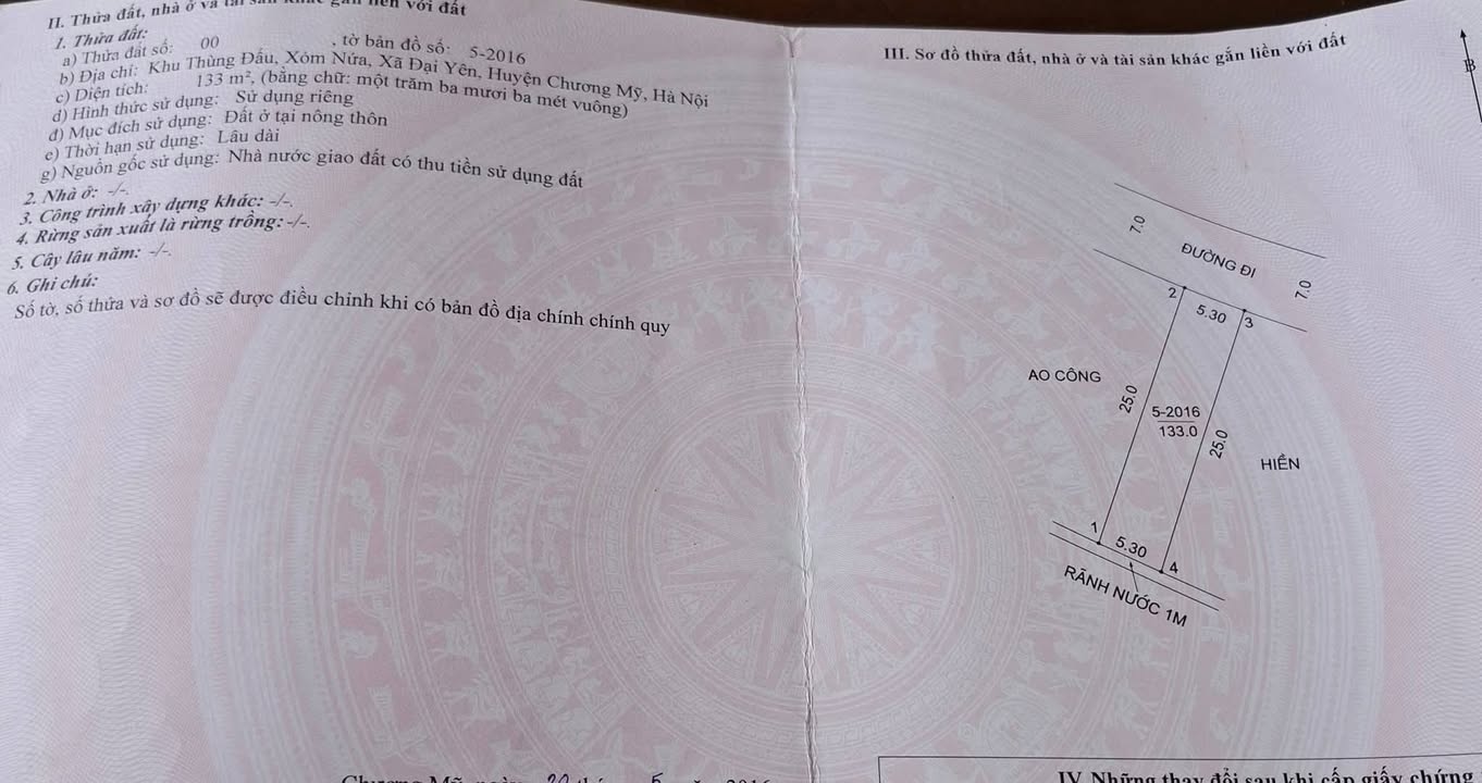 Đất đấu giá Chương Mỹ 133m² - Mặt tiền 5.3m, Sẵn sổ, Kinh doanh đỉnh!