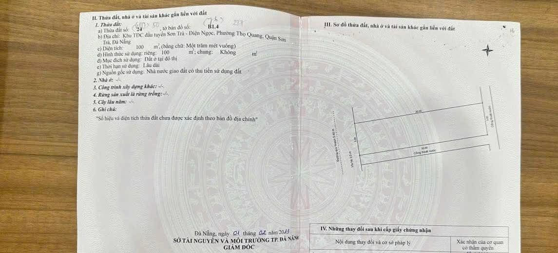 Đất nền Sơn Trà 100m² - Tiềm năng tăng giá vượt trội!