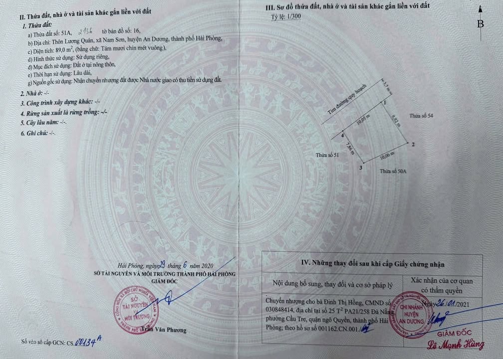 Đất Lương Quán An Dương 89m² - Mặt đường quy hoạch 8m, Giá chỉ 1 tỷ