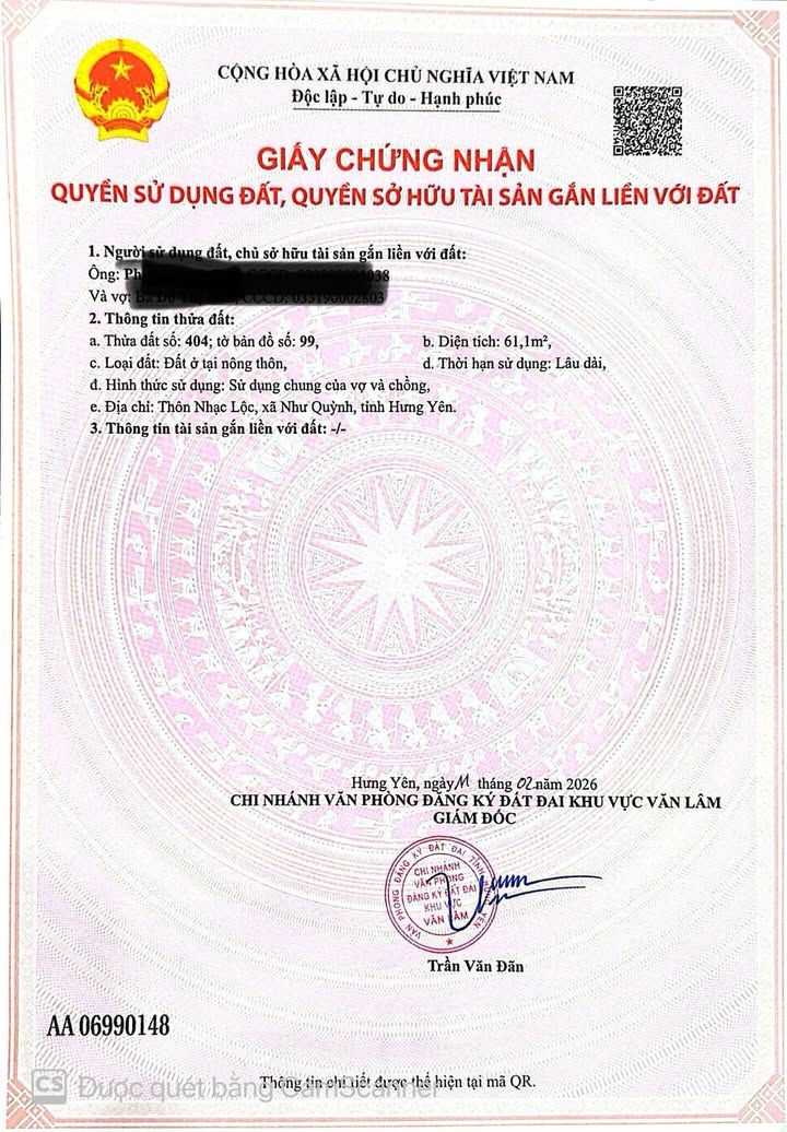 Đất Nền Như Quỳnh, Hưng Yên 61m² - Sổ Đỏ Vuông Vắn, Gần Vin 2-3