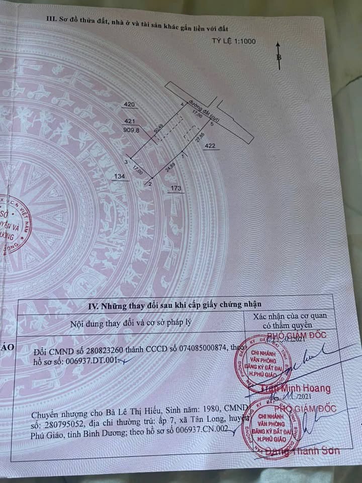 Đất Nền Tân Long, Phú Giáo 909m² - Sổ Đỏ Chính Chủ Giá Tốt!