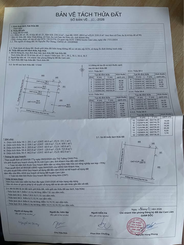 Đất Sổ Đỏ Cam An Nam, Cam Lâm - 462m² Thổ Cư, Giá 1.6 Tỷ