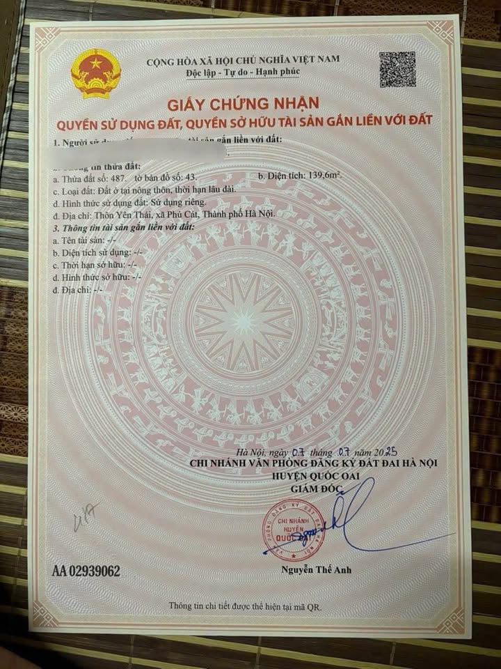 Lô đất Thị trấn Quốc Oai 139m² - Đầu tư sinh lời cực hấp dẫn!