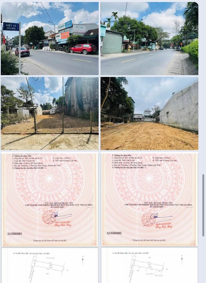 Đất Nền Phường Thuỷ Xuân, Huế - 119m² Sổ Hồng Riêng, Giá Tốt Trước Tết