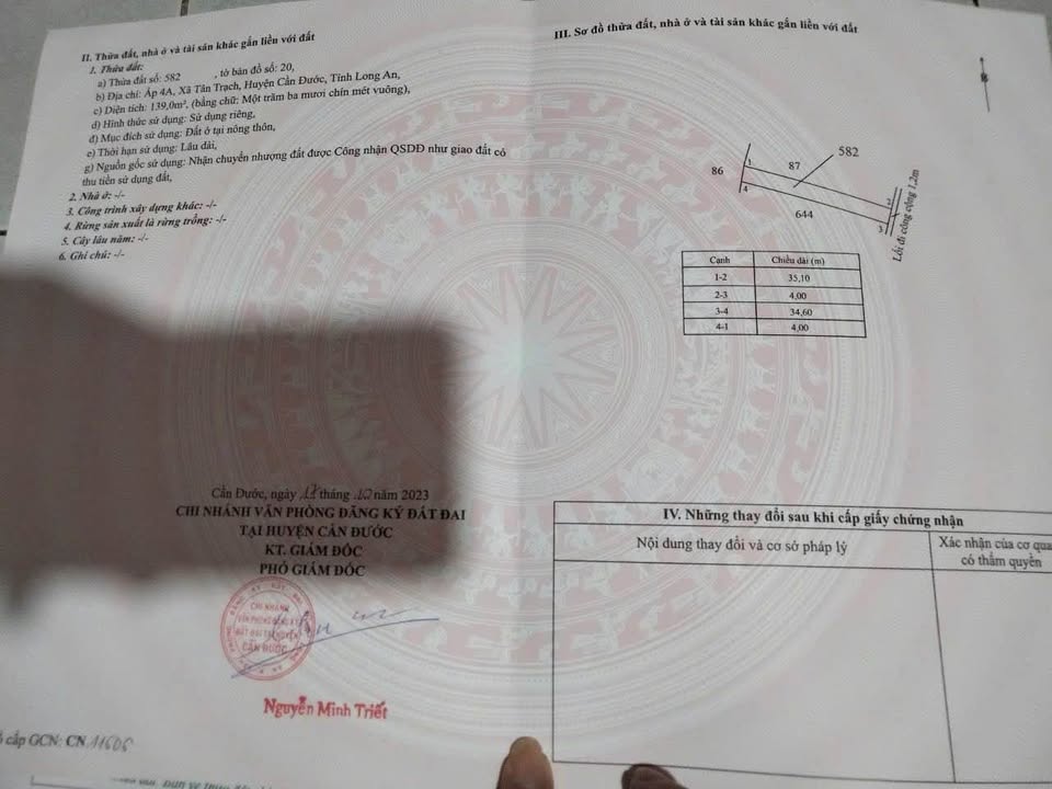 Đất nền Tân Trạch 139m² - Đất thổ cư 100%, giá chỉ 570 triệu!