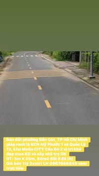 Đất nền Mega City Bến Cát 125m² giá 1.3 tỷ - Tiềm năng sinh lời cao!