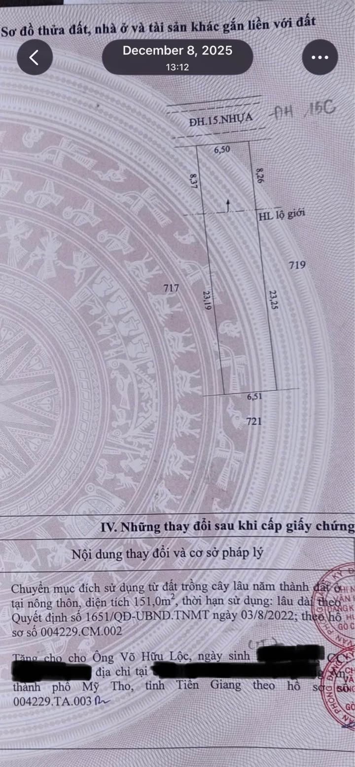 Đất Nền Gò Công Tây 205m² - Hạ Giá Sốc Còn 720 Triệu