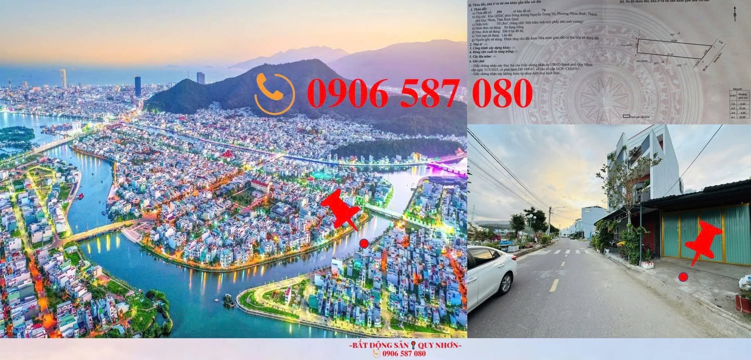 Đất nền mặt tiền Đường Lê Thanh Nghị Quy Nhơn 101.8m² - Sổ đỏ chính chủ!