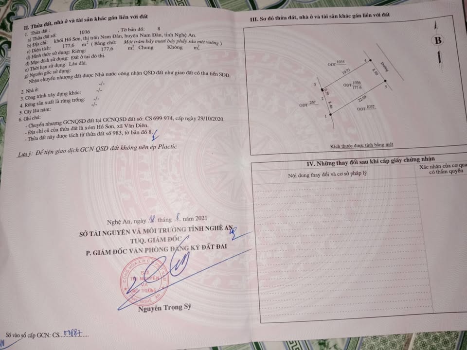 Đất nền Hồ Sơn Nam Đàn 177m² giá 1.2 tỷ - Sổ đỏ chính chủ