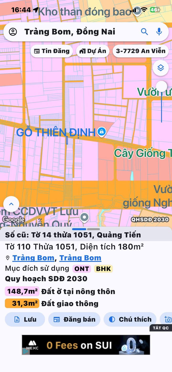 Đất Lô Góc 180m² Trảng Bom, Đồng Nai - Sổ Đỏ, Giá 1 Tỷ ++