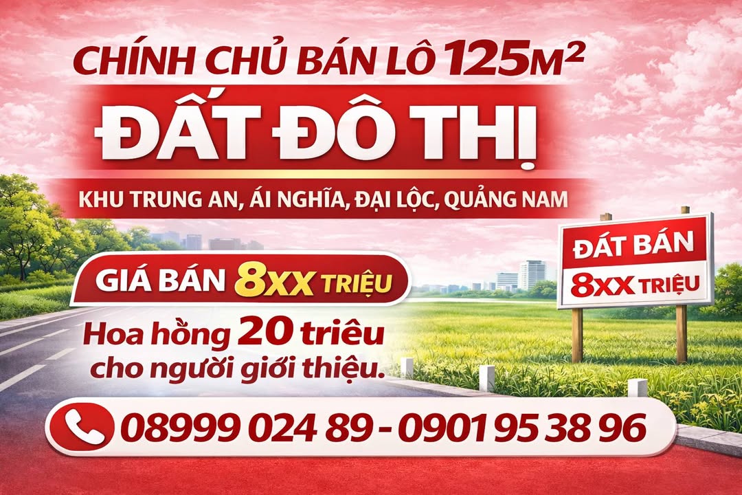 Đất nền Ái Nghĩa, Đại Lộc 125m² - Sổ đỏ chính chủ, tiềm năng sinh lời!
