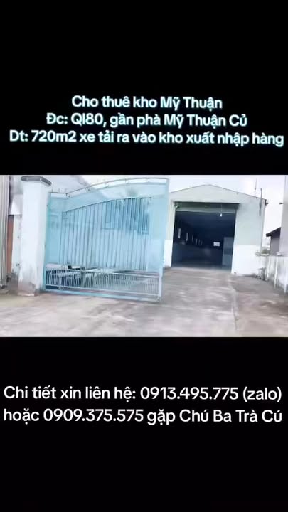 Cho thuê kho 720m² QL 80 Vĩnh Long - Xe Container Thoải Mái