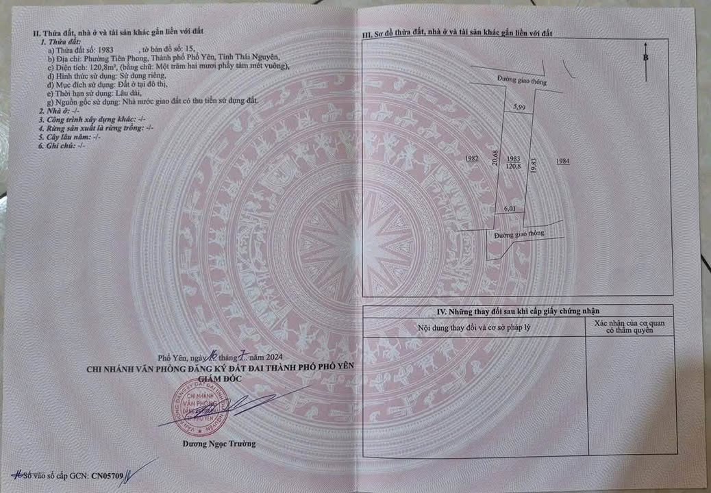 Đất nền Phổ Yên 121m² - Sổ đỏ chính chủ, đường ô tô!