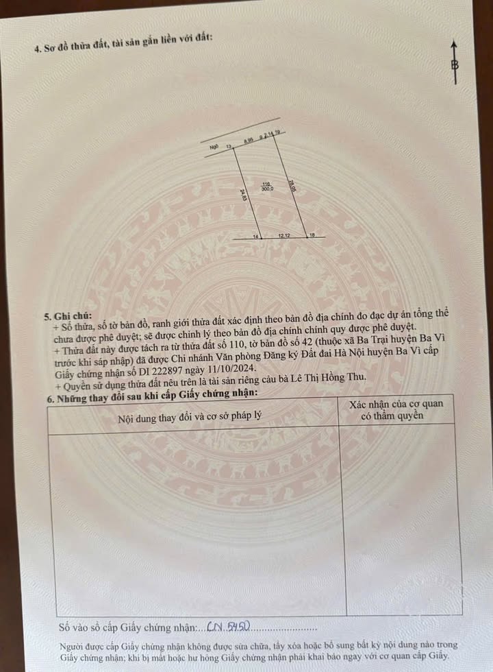 Bán đất Ba Vì 300m² - Sổ đỏ chính chủ, giá chỉ nhỉnh 1 tỷ