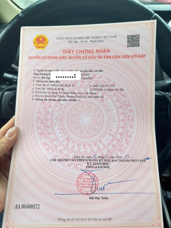 Đất nền Vinh Lộc 101m² - Sổ hồng chính chủ, giá đầu tư