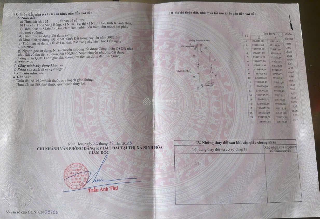 Đất nền Xã Ninh Tây 4482m² 8.1 tỷ - Tiềm năng tăng giá vượt trội!