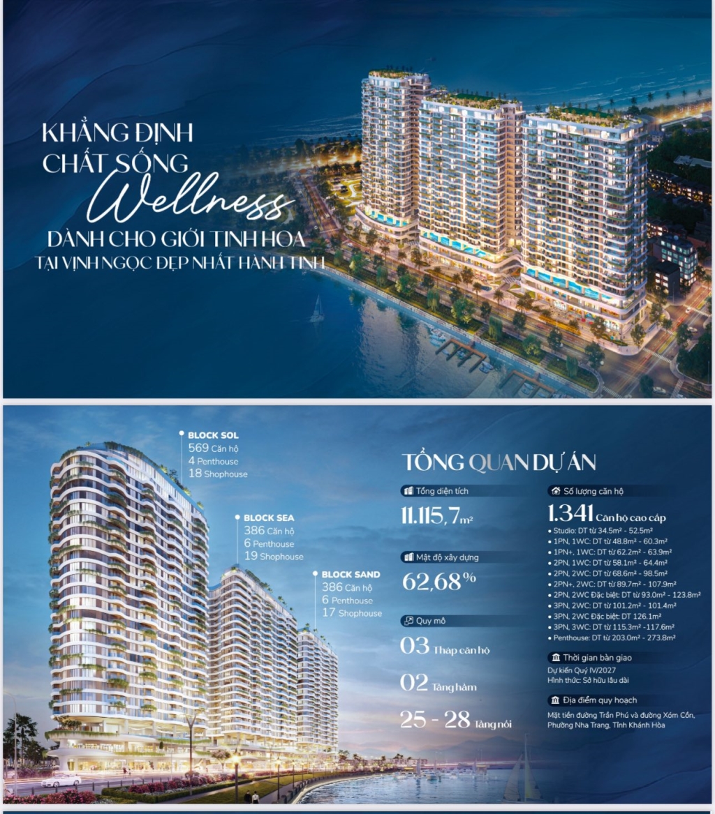 Căn hộ Welltone Luxury Residence Nha Trang 4 tỷ - View biển Trần Phú đẳng cấp!