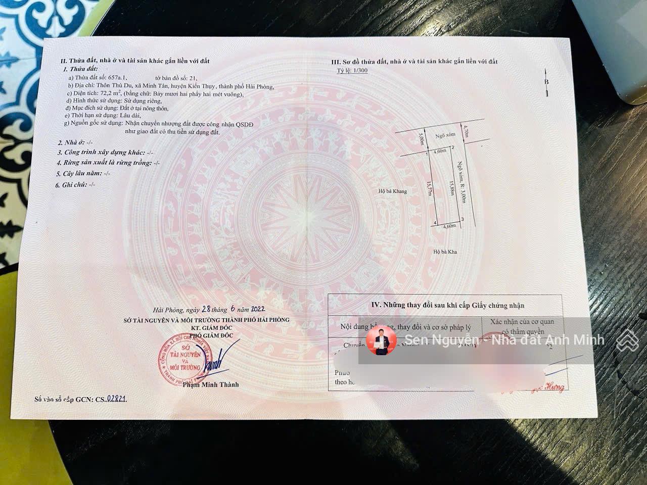 Bán đất nền Minh Tân, Kiến Thụy 72.2m² - Lô Góc, Mặt Đường Thu Du