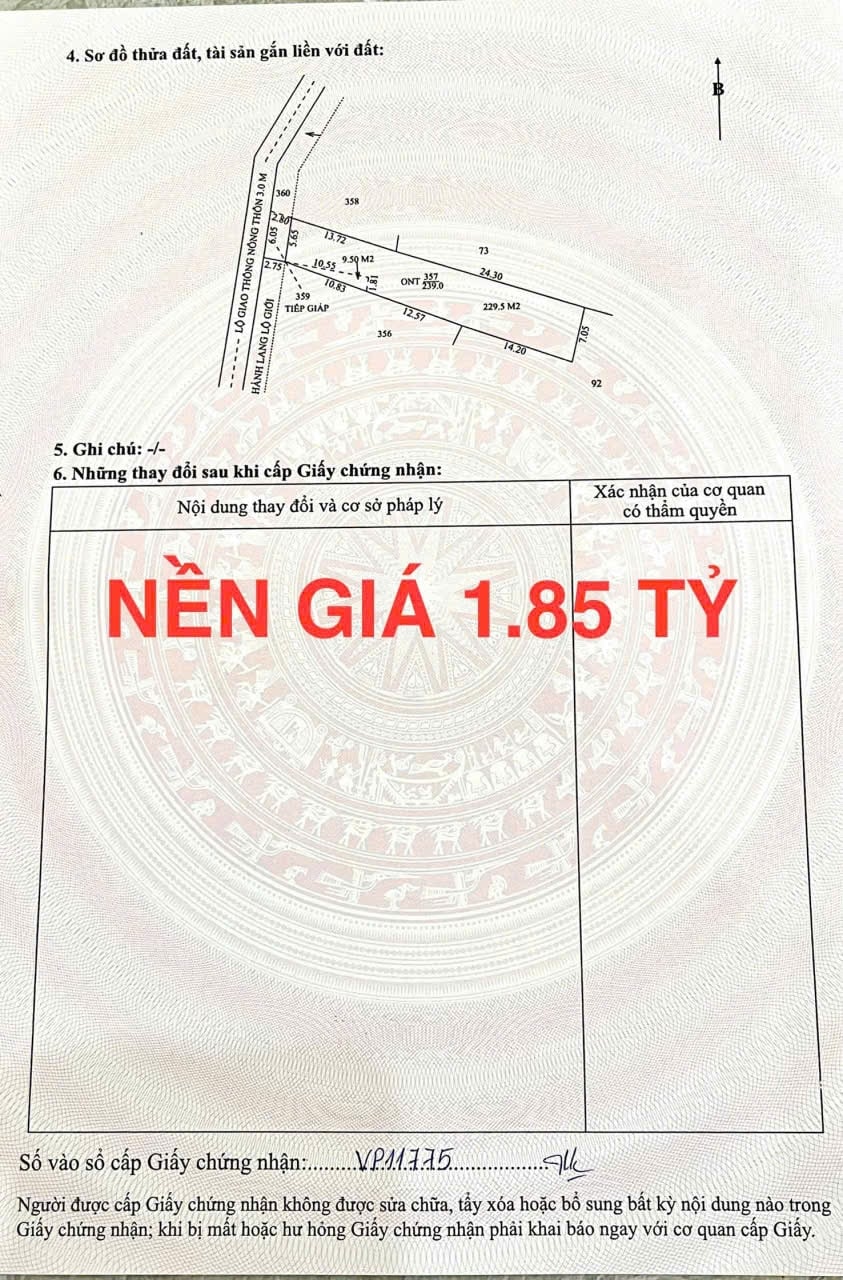Đất nền Phong Điền, Cần Thơ - Mặt tiền sông 239m² giá 1.85 tỷ, tặng thêm đất