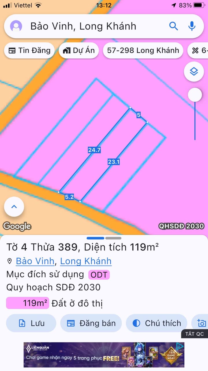 Đất nền Bảo Vinh Long Khánh 122m² - Sổ đỏ chính chủ!