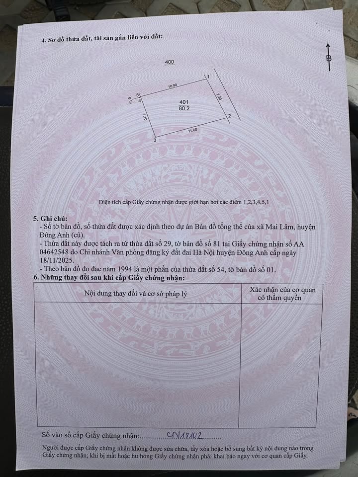 Bán đất Lê Xá, Đông Anh 80m² hướng Đông - Sổ đỏ sẵn sàng giao dịch