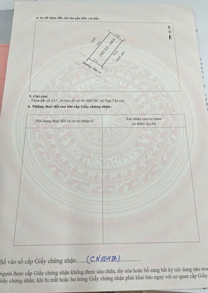 Đất nền Nga Tân, Nga Sơn 100m² 4xx triệu - Tiềm năng tăng giá