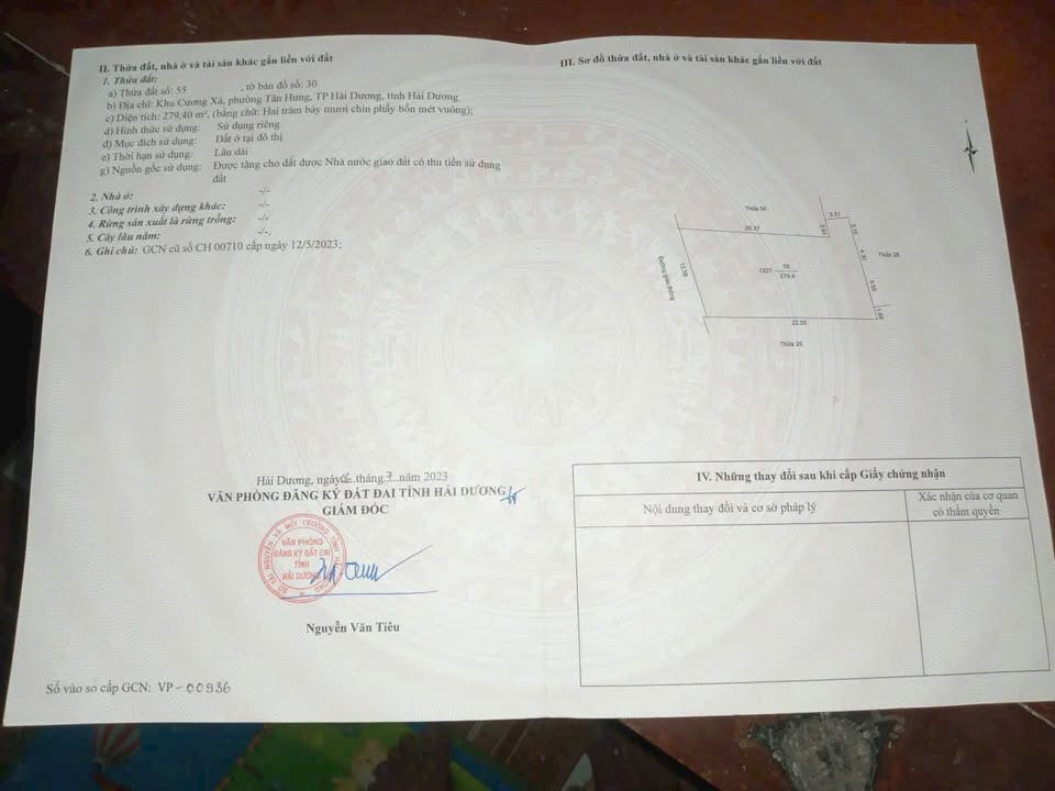 Đất nền 280m² Tân Hưng, TP. Hải Dương - Sổ đỏ chính chủ