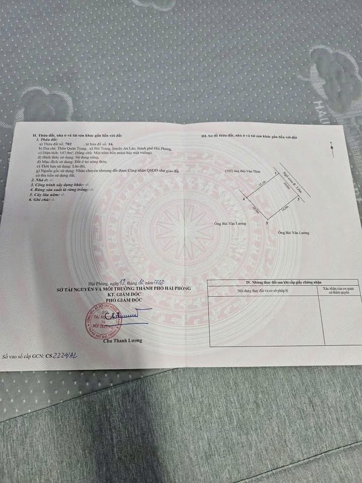 Bán đất Bát Trang, Hải Phòng 147m² - Chia 2 lô, hơn 700 triệu