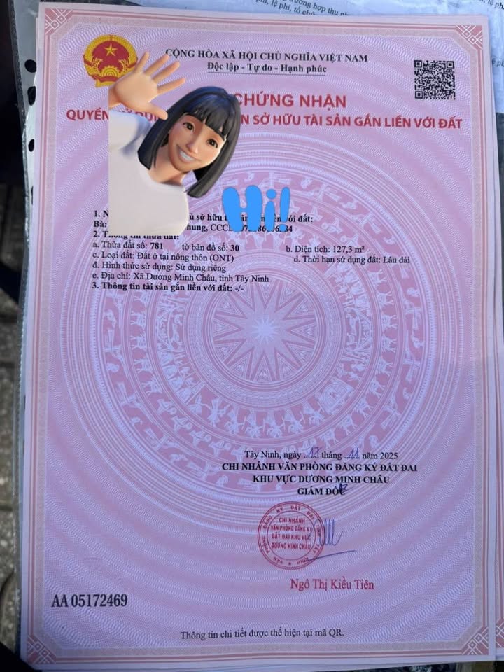 Đất Suối Đá Dương Minh Châu 125m² - Giá 300 Triệu, Sẵn Sổ Hồng