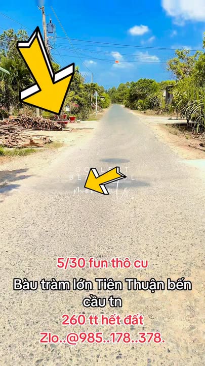 Đất nền Tiên Thuận Bến Cầu 150m² giá 260 triệu - Sổ đỏ chính chủ