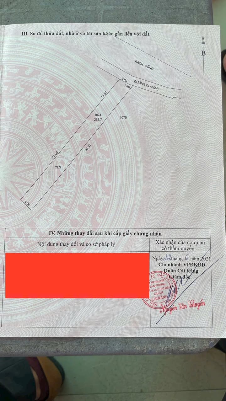 Đất nền Phường Hưng Thạnh, Cái Răng 264m² - Tiềm năng tăng giá vượt trội!