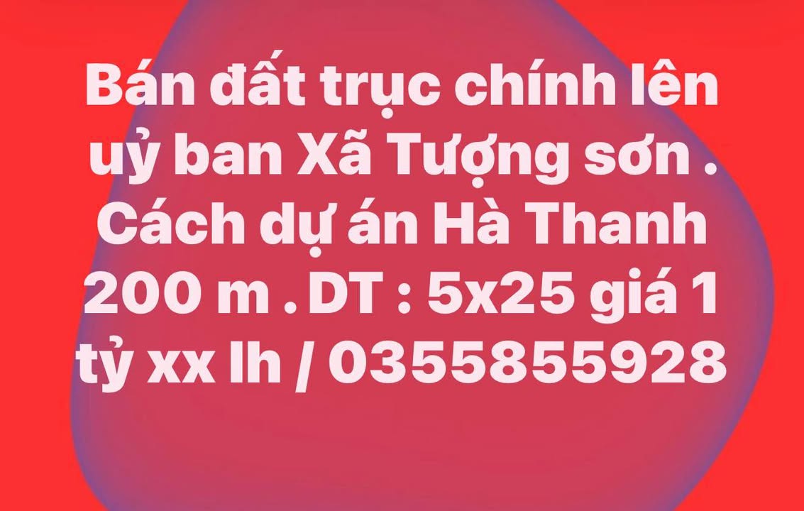 Đất nền Tượng Sơn, Hà Tĩnh - 125m² giá 1 tỷ xx, ngay trục chính