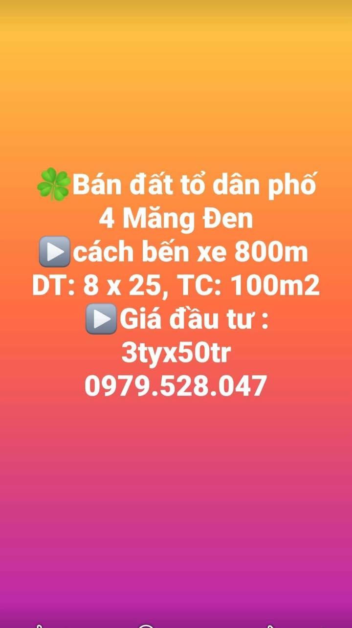 Đất nền Măng Đen 200m² giá 3.05 tỷ - Tiềm năng tăng giá vượt trội!