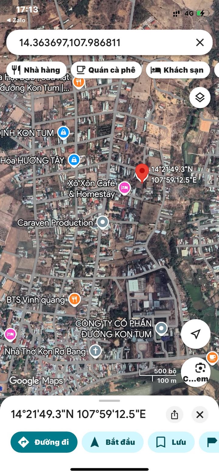 Đất thổ cư 450m² T.Kon Tum - Sổ hồng sẵn, giá 1 tỷ - Đầu tư sinh lời