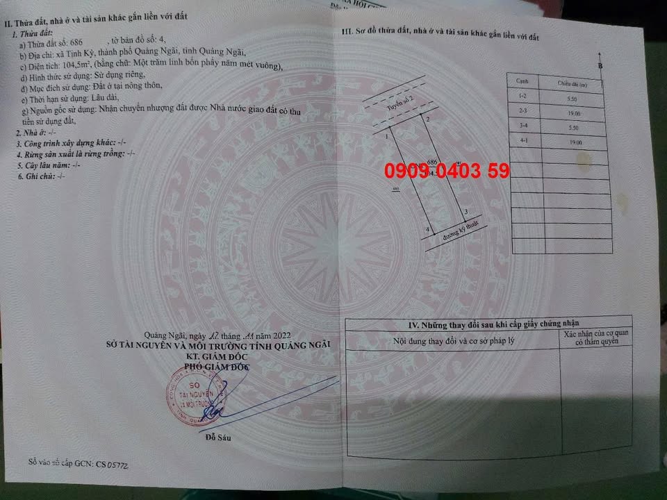 Đất nền Tịnh Kỳ, Quảng Ngãi 105m² - Sổ đỏ, tiềm năng tăng giá