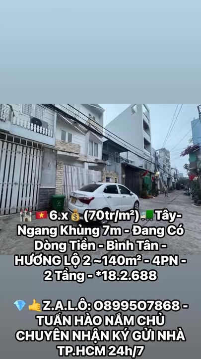 Nhà Hương Lộ 2 Bình Tân 93m² - Ngang 7m, Dòng Tiền Sẵn 12 Triệu!