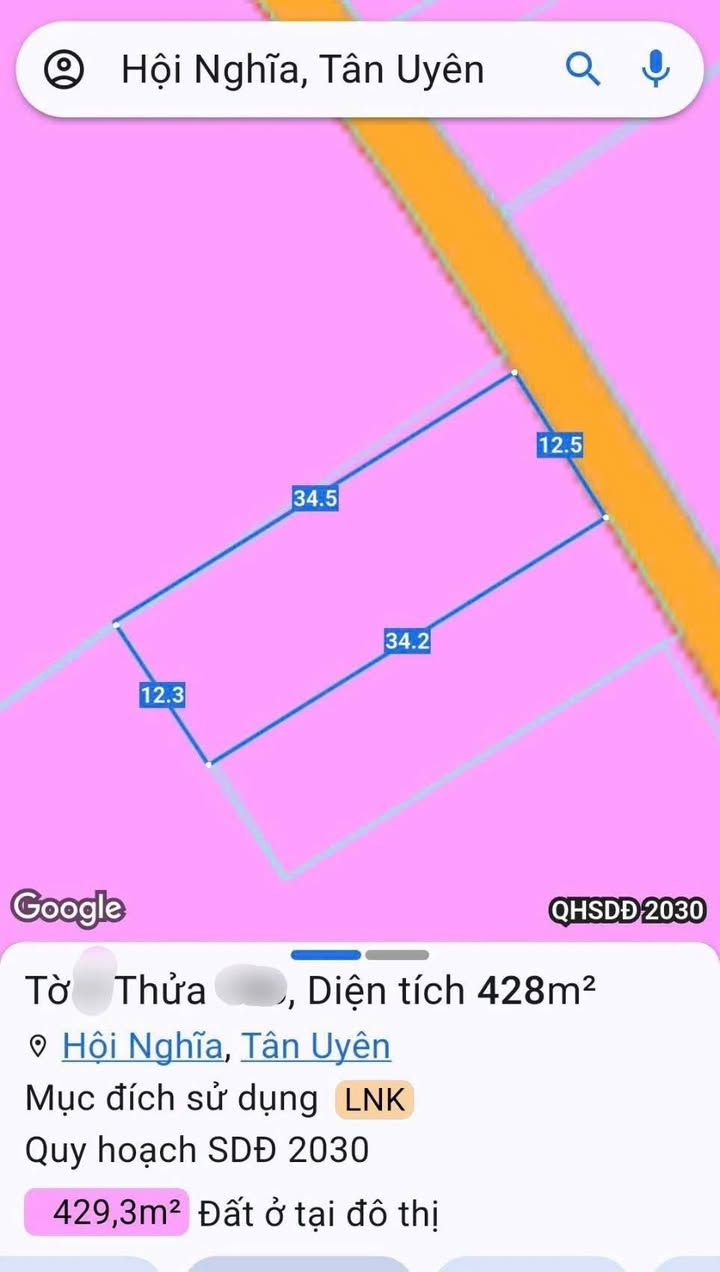 Đất nền Hội Nghĩa Tân Uyên 425m² giá 5 tỷ - Sổ đỏ chính chủ!