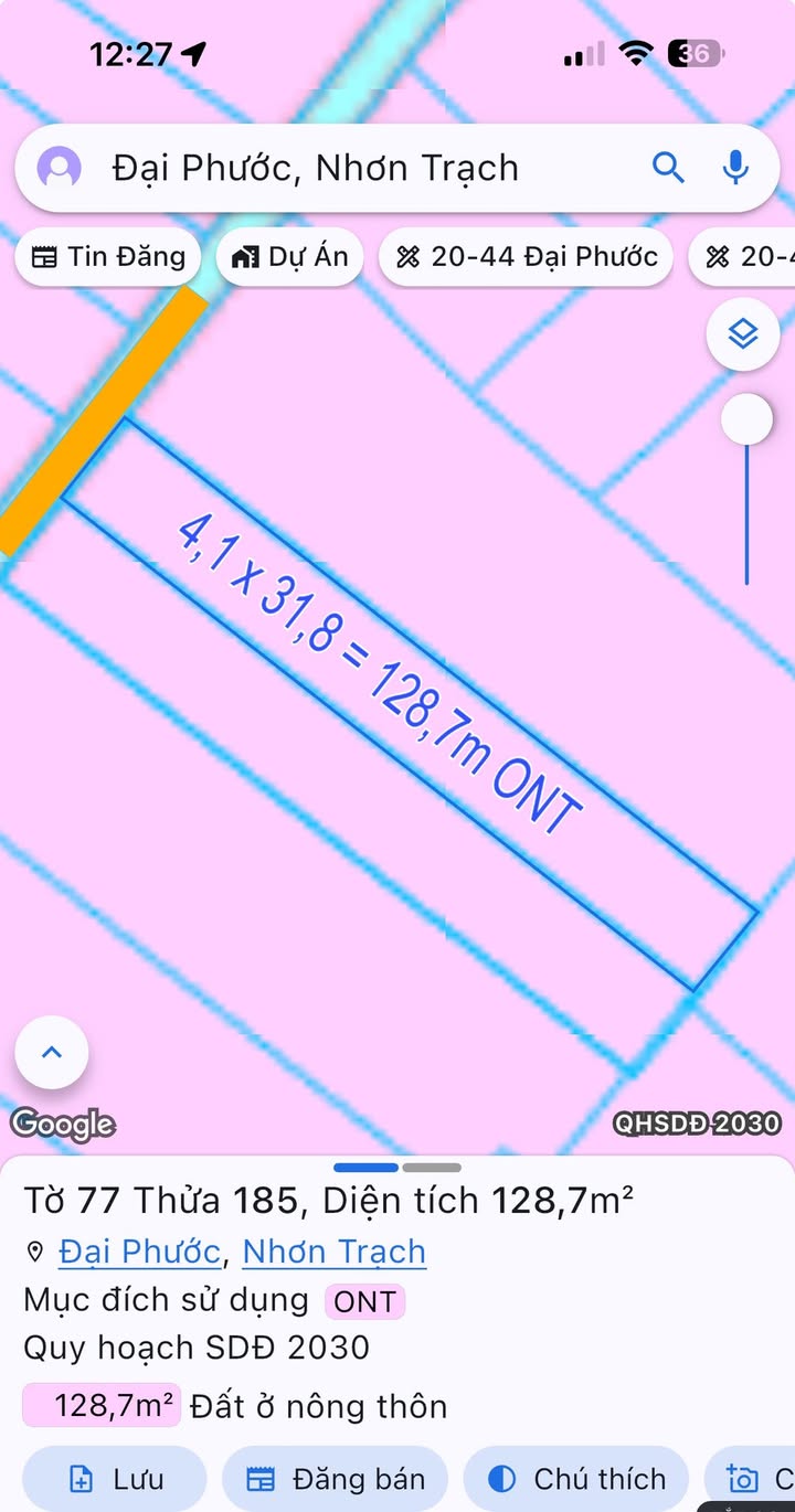 Đất Nền Đại Phước Nhơn Trạch 128.7m² - Sổ Hồng Trao Tay, Xây Dựng Tự Do!