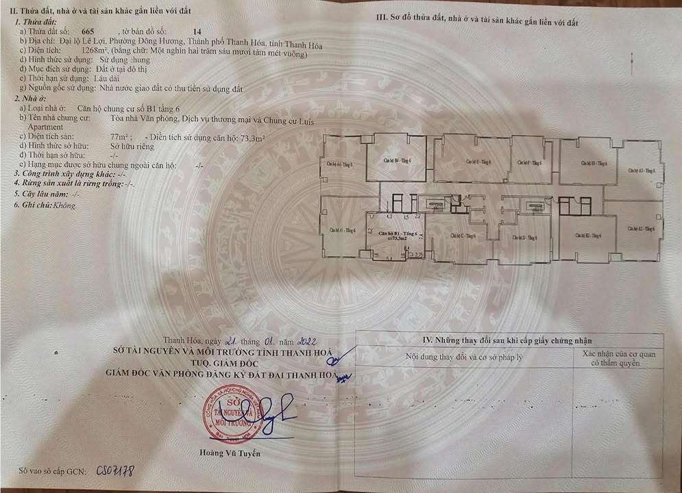 Căn hộ Louis Thanh Hóa 74m² - Vị trí đắc địa ngay trung tâm