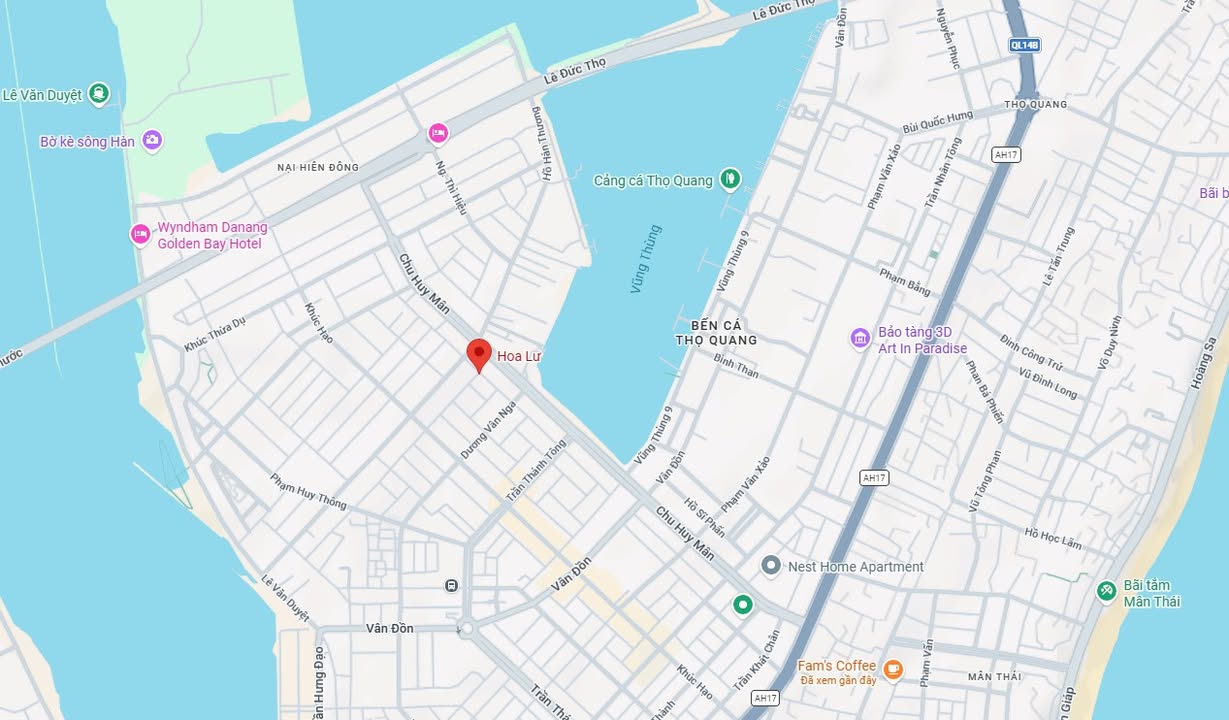 Đất Mặt Tiền Hoa Lư Sơn Trà 72m² - Tặng Nhà, Giá 60 Tỷ