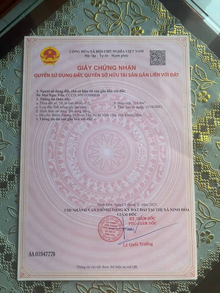 Đất Farm Tây Ninh Hoà, Nha Trang 5723m² - Giá đầu tư tốt chỉ 199 triệu