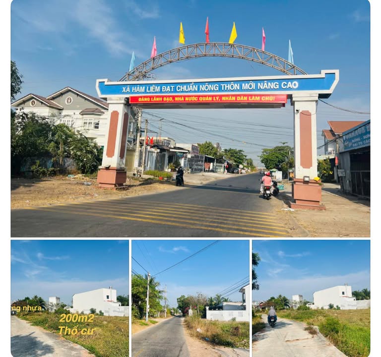 Đất thổ cư 200m² Hàm Liêm, Bình Thuận - Sổ sẵn, giá 1.25 tỷ