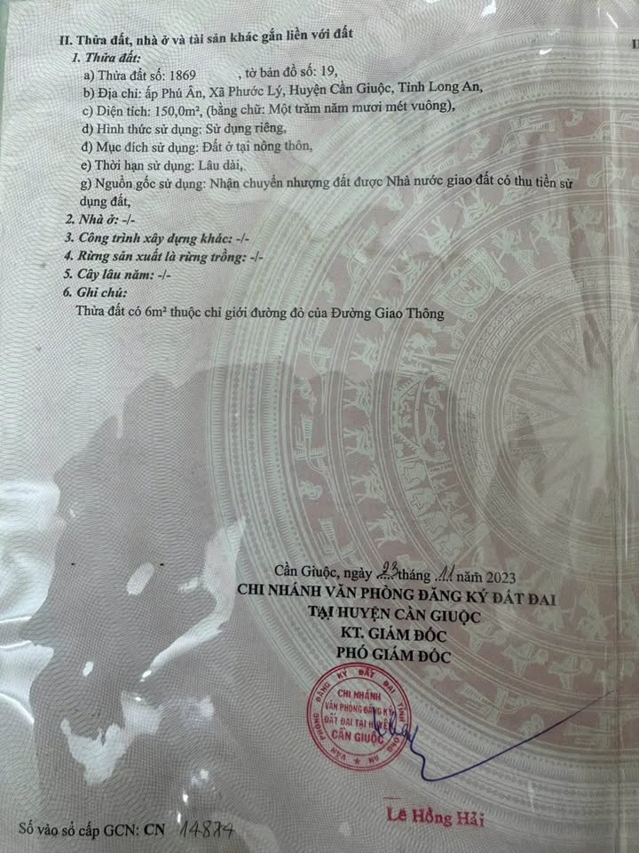 Đất nền Bình Chánh 150m² 1.75 tỷ - Pháp lý rõ ràng, đường ô tô!