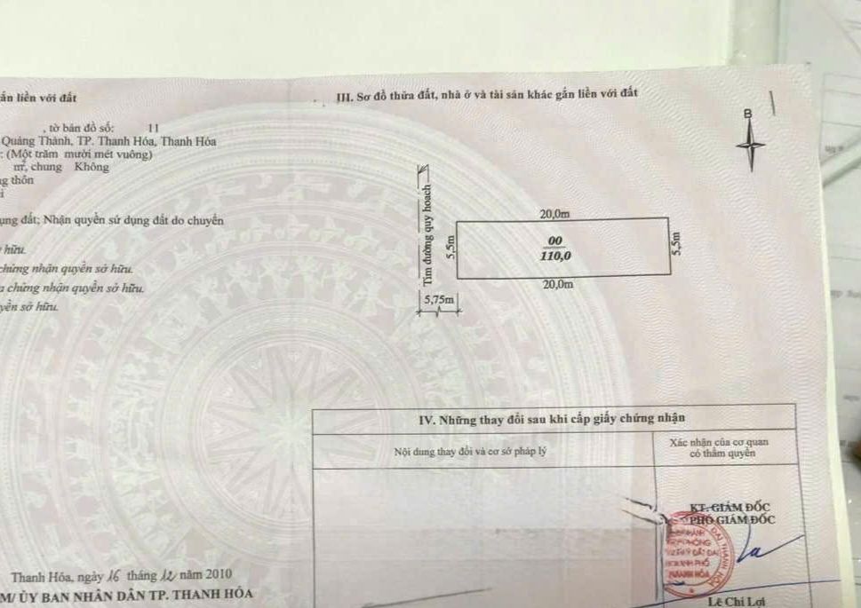 Bán Nhanh Đất Nền Phường Quảng Thành, TP. Thanh Hóa - 110m², 4 Tỷ