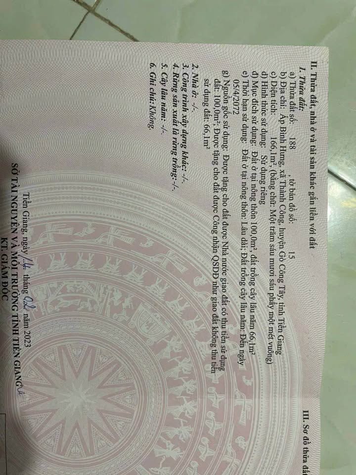 Đất nền 175m² Ấp Bình Hưng Gò Công Tây - Sổ đỏ chính chủ!