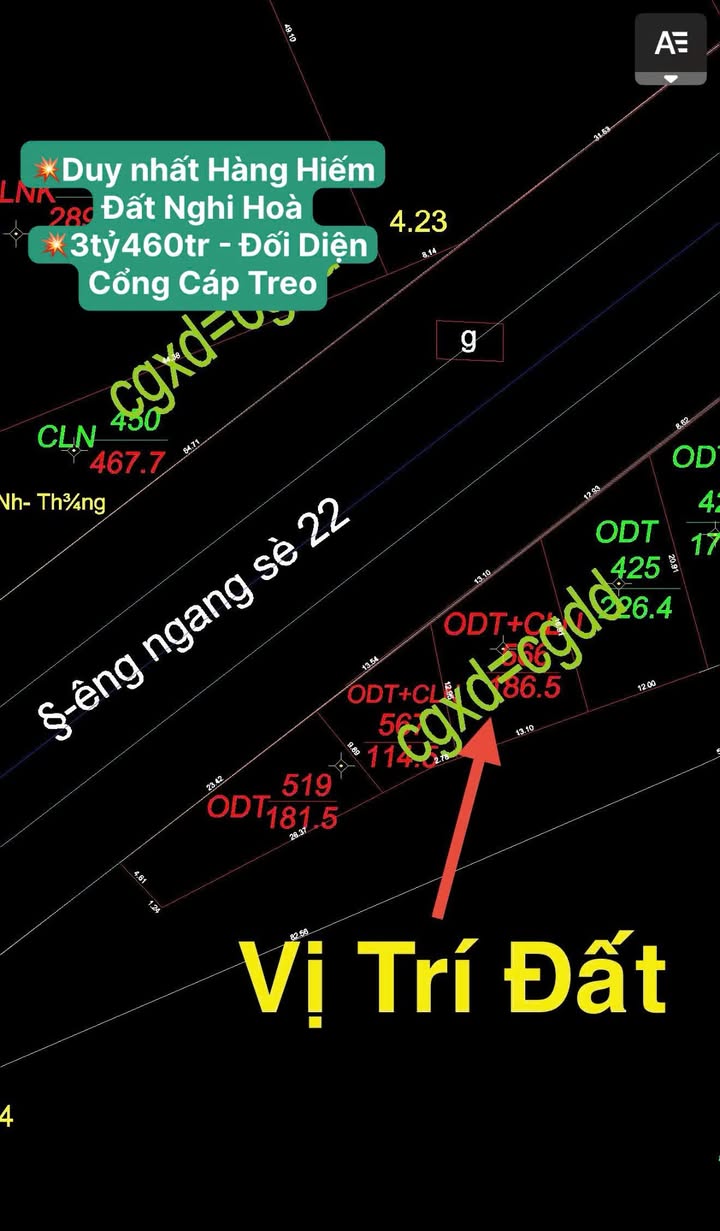 Đất nền Nghi Hòa, TP Vinh 660m² - Tiềm năng tăng giá vượt trội!