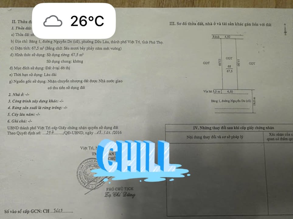 Đất mặt tiền Nguyễn Du Việt Trì 67.5m² dưới 4 tỷ - Kinh doanh đỉnh!