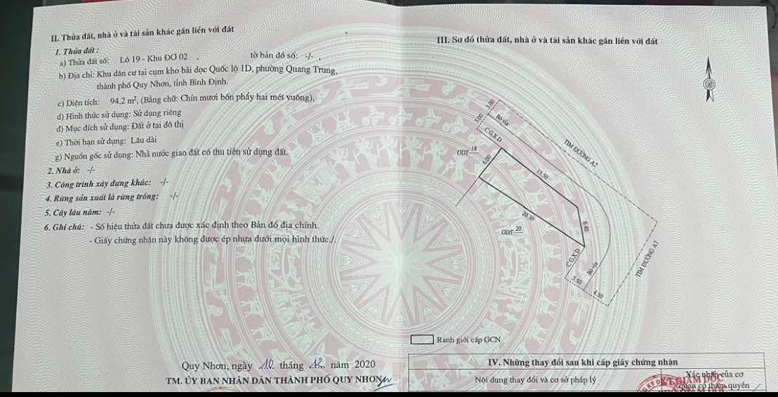 Đất Góc Đẹp 94m² Quy Nhơn - Sổ Đỏ, Giá 5.5 Tỷ